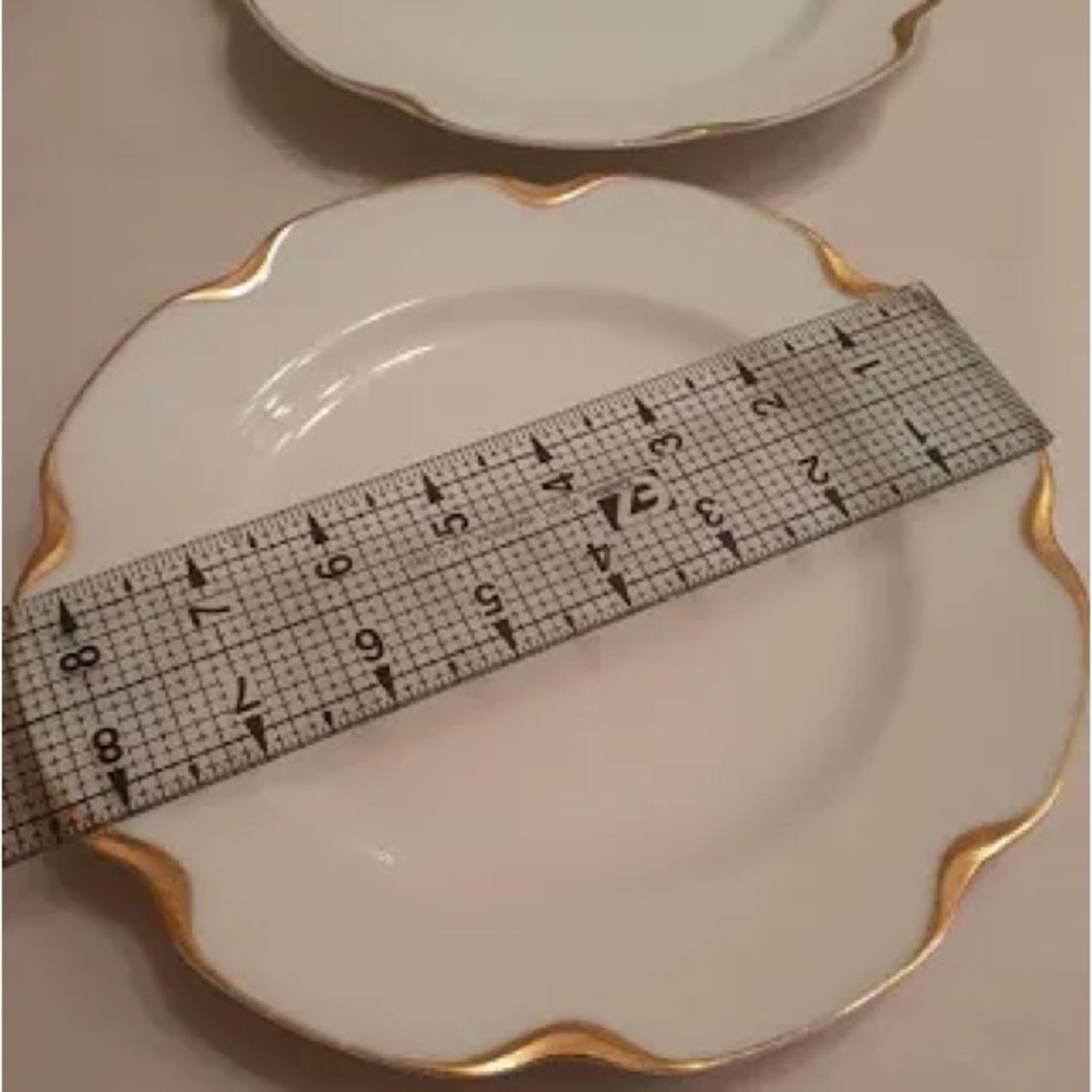 Haviland White and Gold Scalloped Dinnerware
